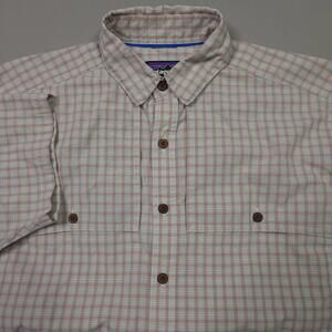 Patagonia Island Hopper Shirt Fishing Outdoor Plaid Button Up Trout Logo M